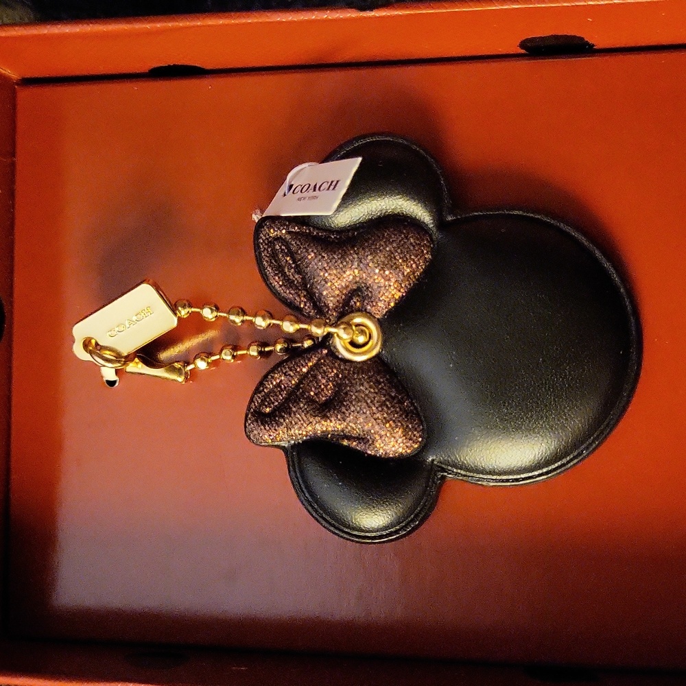DISNEY X COACH Minnie Mouse Purse Charm, New With Tags